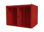 eurokraft pro Gasflaschencontainer mit Trennwand, feuerbeständig, für 96 Flaschen mit Ø 230 mm, rot