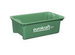 eurokraft pro Drehstapelbehälter aus lebensmittelechtem Polypropylen, Volumen 13 l, VE 4 Stk, Wände und Boden geschlossen, grün