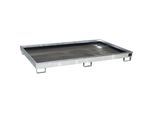 eurokraft pro Regal-Bodenwanne mit PE-Einsatz, 240 l Auffangvolumen, LxBxH 2165 x 1315 x 230 mm, verzinkt