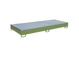 eurokraft pro Regal-Bodenwanne mit PE-Einsatz, mit Rost, 540 l, LxBxH 3265 x 1315 x 270 mm, grün, ab 3 Stk