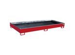 eurokraft pro Regal-Bodenwanne mit PE-Einsatz, 540 l Auffangvolumen, LxBxH 3265 x 1315 x 270 mm, rot, ab 3 Stk