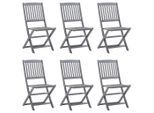 vidaXL Klappbare Gartenstühle 6 Stk. Massivholz Akazie