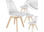tectake® Set Esszimmerstuhl, Scandi-Design, massive Holzbeine, 49 x 53 x 82 cm