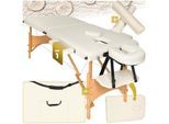 tectake® 2 Zonen Massageliege-Set, Breite 61 cm, Polsterung 5 cm, mit Holzgestell, 210 x 95 x 84 cm