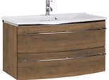 Waschtisch SAPHIR "3040", braun (eiche struktur braun, eiche struktur braun), B:92,4cm H:90cm T:48cm, Waschtische, Waschtisch, Breite 92,4 cm
