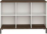Sideboard YUNY BY PAIDI "LOVELY ALIV mit 6 offenen Fächern", weiß (off, weiß, schwarz, walnut), B:123,4cm H:85,2cm T:38cm, Holzwerkstoff, Sideboards, Sideboard, stabiles und langlebiges Regal in Off-White, geprüfte Qualität