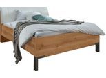 Futonbett WIEMANN "Monaco, Bettgestell, Bettrahmen, komfortables Polsterkopfteil", braun (bianco, eiche, weiß), B:149cm L:218cm, Betten, Futonbett, Polsterkopfteil aus Kunstleder, verschiedene Größen, in Komforthöhe