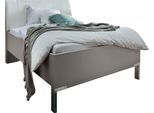 Futonbett WIEMANN "Monaco, Bettgestell, Bettrahmen, komfortables Polsterkopfteil", grau (kieselgrau, weiß), B:99cm L:218cm, Betten, Futonbett, Polsterkopfteil aus Kunstleder, verschiedene Größen, in Komforthöhe
