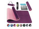 KESSER® Gymnastikmatte mit Tragegurt rutschfest TPE Yogamatte Gepolstert & rutschfest Fitnessmatte , 183 x 61 Trainingsmatte für Fitness Sportmatte, Pilates & Gymnastik Workout extradick