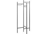Garderobenständer HAKU, 3 Garderobenbügel mit 5 kg Tragkraft je Seitenteil, B 700 x T 360 x H 1700 mm, Stahlrohr lackiert, schwarz
