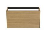 Ideal Standard Conca Waschtisch-Unterschrank T4353Y6 ohne Waschtisch-Platte, 2 Auszüge, 100x37x54 cm, Eiche hell Furnier