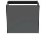Ideal Standard Conca Waschtisch-Unterschrank T4354Y2 ohne Waschtisch-Platte, 2 Auszüge, 60x37x54 cm, Anthrazit matt lackiert