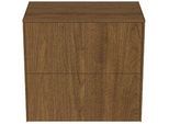 Ideal Standard Conca Waschtisch-Unterschrank T4327Y5 ohne Ausschnitt, 2 Auszüge, 60x37x55 cm, Walnuss dunkel Furnier