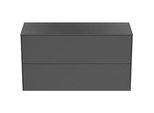 Ideal Standard Conca Waschtisch-Unterschrank T4329Y2 ohne Ausschnitt, 2 Auszüge, 100x37x55 cm, Anthrazit matt lackiert