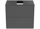 Ideal Standard Conca Waschtisch-Unterschrank T3946Y2 mit Ausschnitt, 2 Auszüge, 60x37x55 cm, mittig, Anthrazit matt lackiert