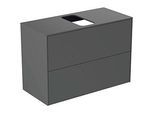 Ideal Standard Conca Waschtisch-Unterschrank T3947Y2 mit Ausschnitt, 2 Auszüge, 80x37x55 cm, mittig, Anthrazit matt lackiert