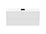 Ideal Standard Conca Waschtisch-Unterschrank T3949Y1 mit Ausschnitt, 2 Auszüge, 120x37x55 cm, mittig, Weiß matt lackiert