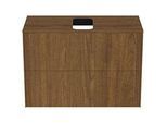 Ideal Standard Conca Waschtisch-Unterschrank T3947Y5 mit Ausschnitt, 2 Auszüge, 80x37x55 cm, mittig, Walnuss dunkel Furnier