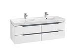 Villeroy & Boch Subway 2.0 Waschtischunterschrank A69200DH, 128,7x42x44,9 cm, Glossy White