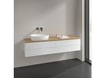 Villeroy und Boch Antao Waschtisch-Unterschrank L26111MT 160x36x50cm, Waschbeckenplattenfarbe honey oak, white matt lacquer, mit Beleuchtung