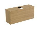 Ideal Standard Conca Waschtisch-Unterschrank T3937Y6 mit Ausschnitt, 1 Auszug, 120x37x55 cm, mittig, Eiche hell Furnier