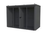 eurokraft pro Gasflaschencontainer mit Trennwand, feuerbeständig, für 60 Flaschen mit Ø 230 mm, grau
