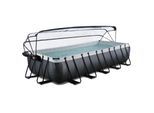 EXIT Black Leather Pool 540x250x100cm mit Sandfilterpumpe und Abdeckung - schwarz