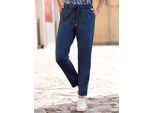Jogger Pants INSPIRATIONEN, Damen, Gr. 24, Kurzgrößen, blau (dunkelblau), 58% Viskose, 36% Polyamid, 6% Elasthan, unifarben, lang, Hosen