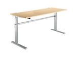 Schreibtisch Standard, elektrisch höhenverstellbar, Rechteck, C-Fuss, B 1800 x T 800 x H 725-1185 mm, Ahorn/weissaluminium RAL 9006