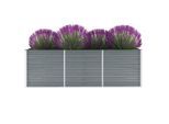 vidaXL Garten-Hochbeet Verzinkter Stahl 240x80x77 cm Grau