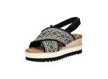 Keilsandalette TOMS "TOMS Sandalen Textil", Damen, Gr. 39, schwarz, Textil, Schuhe