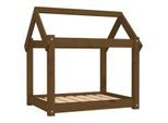 VidaXL Hundebett M (71x55x70 cm) aus Kiefernholz dunkelbraun