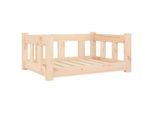 VidaXL Hundebett Massivholz Kiefer natur / beige 50,5 cm, 28 cm, 65,5 cm