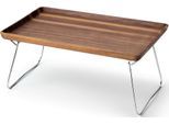 Tablett CONTINENTA, braun (braun, edelstahlfarben), B:32cm H:7cm L:53cm, Walnuss-Holz, Tabletts, verchromte Füße, Made in Germany