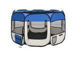 VidaXL faltbarer Welpenlaufstall blau 1,1 m, 1,1 m, 58 cm