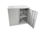 Stahlschrank Phoenix SCF0891GGK, faltbar, 1 Fachboden, Schlüsselschloss, B 915 x T 370 x H 830 mm, Stahl, lichtgrau RAL 7035