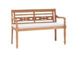 vidaXL Batavia Gartenbank mit Polstern 120 cm Teak