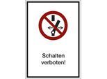 Kombizusatzschild mit Text für Verbotszeichen, Schalten verboten!, VE 10 Stk, Kunststoff, LxHxT 210 x 297 x 1 mm kaiserkraft