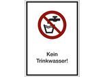Kombizusatzschild mit Text für Verbotszeichen, Kein Trinkwasser, VE 10 Stk, Folie, LxHxT 210 x 297 x 0,1 mm kaiserkraft