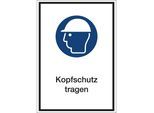 Kombizusatzschilder für Gebotszeichen, Kopfschutz tragen, Folie, LxHxT 130 x 185 x 0.1 mm kaiserkraft