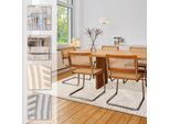 Teppich ASTRA "Jules 253", creme, B:133cm H:8mm L:190cm, Kunstfaser, Teppiche, Teppich, Hoch Tief Struktur, Kurzflor, Wohnzimmer, Schlafzimmer