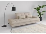 Recamiere SIT & MORE "Amica, inkl. Sitztiefenverstellung und Armteilverstellung", beige (creme), B:231cm H:90cm T:122cm, 95% Polyester, 5% Polyamid, Sofas, Recamiere, wahlweise mit Kopfteilverstellung und Stauraum