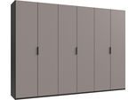 Kleiderschrank WIMEX "Oxford by fresh to go, in 3 Breiten, Made in Germany", grau (grafit, saharagrau), B:300cm H:216cm T:58cm, Holzwerkstoff, Schränke, Kleiderschrank, mit hochwertigen Falttüren für den perfekten Überblick