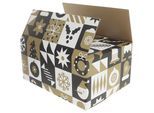 ratioform Geschenkbox Christmas Pattern, gold, Innenmaße 390 x 290 x 177 mm, ab 100 Stk