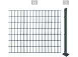 Doppelstabmattenzaun ARVOTEC "EASY 143 zum Aufschrauben", grau (anthrazit), H:143cm, Kunststoff, Stahl, Zaunelemente, Zaunhöhe 143 cm, Zaunlänge 2 - 60 m