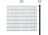 Doppelstabmattenzaun ARVOTEC "ESSENTIAL 143 zum Einbetonieren", grau (anthrazit), H:143cm, Kunststoff, Stahl, Zaunelemente, Zaunhöhe 143 cm, Zaunlänge 2 - 60 m