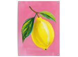 Poster REINDERS "Lemon on Pink", gelb (farbe bild(er): gelb), B:60cm H:80cm T:0,1cm, Bilder, Poster, Garten - Zitrone - Gelb - Leinwand - Essen und Trinken - 60x80 cm