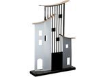 Dekoobjekt CASABLANCA BY GILDE "Standrelief Haus Metropolitan grau; schwarz H. 47,5 cm", grau (grau, schwarz), B:31cm H:47,5cm T:8cm, Metall, Dekofiguren, Dekoobjekt