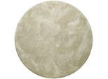 Teppich HOMIE LIVING "Pisa", beige (sand beige), H:25mm Ø:200cm, Polyester, Teppiche, Teppich, Hochflor, Microfaser, uni, weich, Shaggy, Wohnzimmer, Schlafzimmer