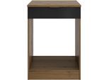 Herdumbauschrank GAMI "Eden Backofenschrank B.60", schwarz (eiche helvezia nachbildung, schwarz), B:60cm H:86cm T:60cm, Spanplatte, Schränke, Herdumbauschrank, Backofenschrank B.60